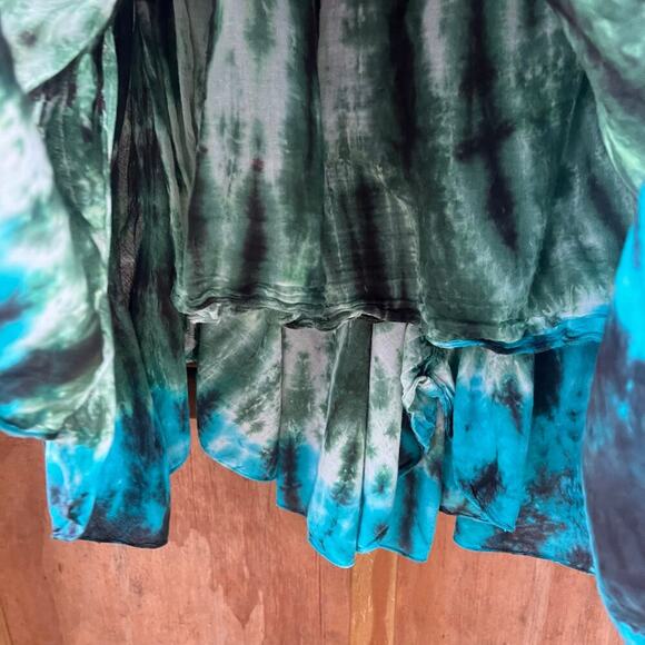 Women's Blue Colorful Tie-Dye Maxi Skirt Pull On Size 32" Waist - Picture 4 of 7